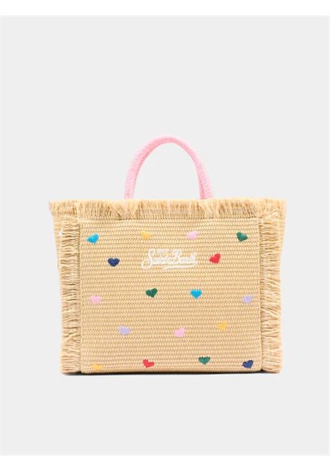 Borsa Media In paglia SAINT BARTH | COL0017 COLETTE STRAW N00344L MINI HEARTS COL EMB